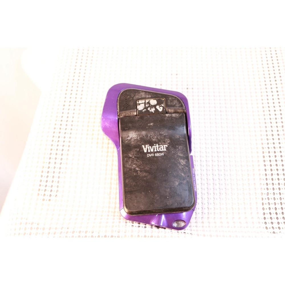 Vivitar DVR 850W Digital Camcorder Purple Broken Lens For Parts Repair